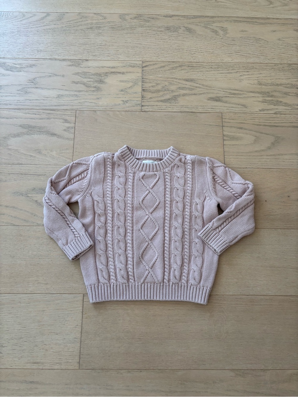 Little planet by Carter’s pink chunky cable sweater, size 3T